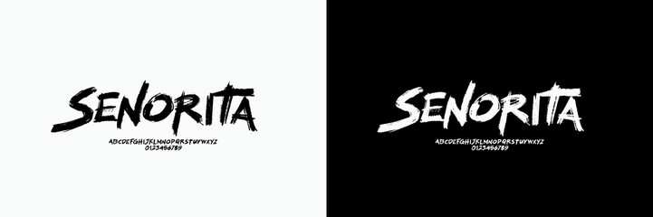 Elegant lettering font handdrawn brush style art uppercase,numbers .modern serif fonts typography,  vintage casual creative vector ilustration casual design fashion