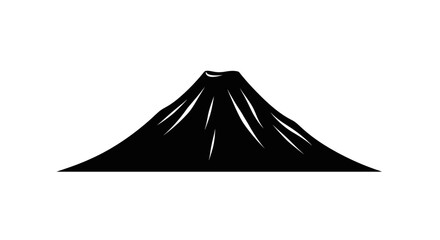 majestic volcano peak black silhouette icon, nature, mountain, peak, volcano, graphic design element, simple, minimalist