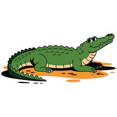 crocodile cartoon isolated on white