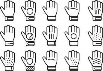 Fototapeta premium Assortment of glove icons