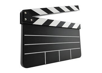 Fototapeta premium film slate with black and white stripes ready for movie production and filmmaking