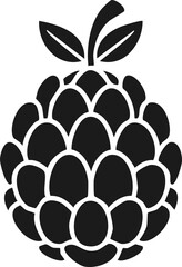Cherimoya Fruit Vector Logo in Black and White Minimalist Style, Perfect for Modern Branding and Identity Design
