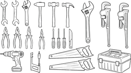 Obraz premium Handyman tools vector illustration for diy and repair projects