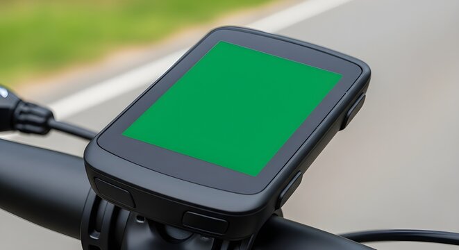 bicycle gps computer green screen display - Powered by Adobe