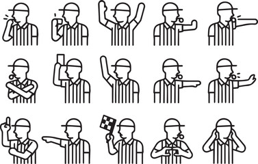 Referee Signals Icon Set