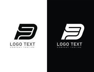 Branding identity corporate F D vector abstract logo design