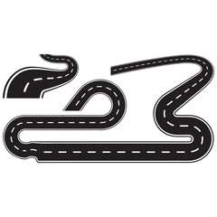 Fototapeta premium A stylized boa serpent symbol on a road sign isolated on a white background