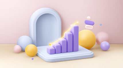 Conceptual image illustrating business growth, planning, and market success with financial data.