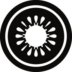 Kiwi Fruit Vector Logo in Black and White Minimalist Style, Perfect for Modern Branding and Identity Design
