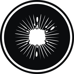Kiwi Fruit Vector Logo in Black and White Minimalist Style, Perfect for Modern Branding and Identity Design
