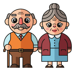 Elderly couple holding hands a symbol of love and companionship.