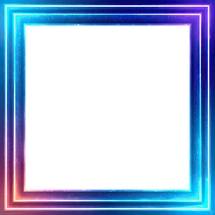 Square frame with vibrant neon glow
