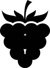 Raspberry Berry Fruit Vector Logo in Minimalist Black and White, Ideal for Modern Branding and Visual Identity
