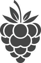 Raspberry Berry Fruit Vector Logo in Black and White Minimalist Style, Perfect for Modern Branding and Identity Design
