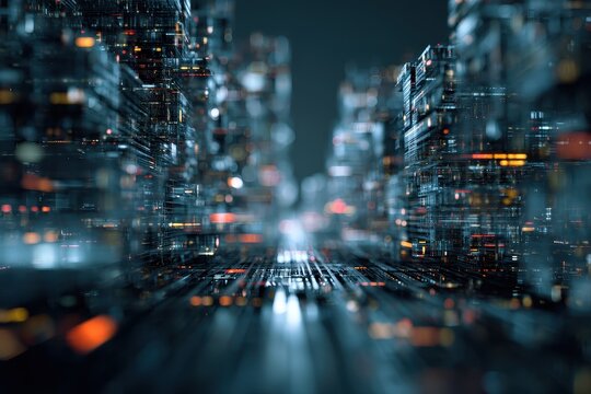 Exploring the realm of big data technology with abstract digital architectures representing vast data landscapes and complex analytics processes