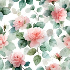 Seamless watercolor floral pattern