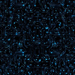 Seamless futuristic circuit board pattern