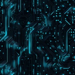 Seamless futuristic circuit board pattern