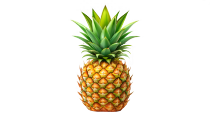 Fresh and juicy pineapple isolated on transparent background, a healthy and delicious tropical fruit