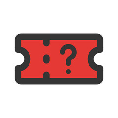 support ticket outline fill icon