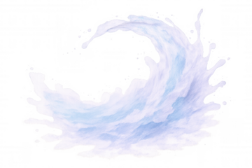 Water wave splashing and making a circular shape on transparent background, perfect for compositing