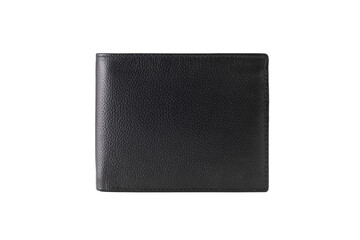men's, leather black wallet, isolated from the background, on a white background