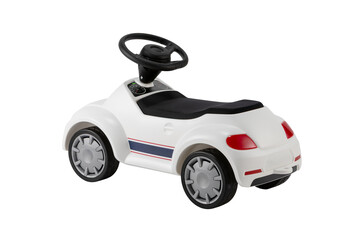 Kid's car studio shot, isolated on white background