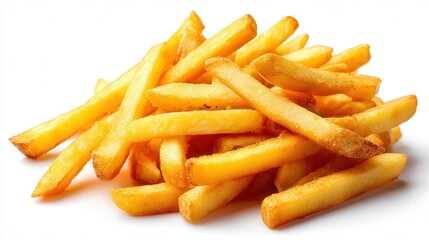 Crispy golden French fries stacked high, ideal for food menus, advertising, or social media posts, Perfect for representing casual dining, fast food, or snacks,