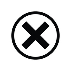 Fototapeta premium Circular prohibition symbol, depicting a black 'X' inside a white circle, graphic design elements
