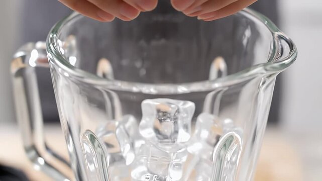 Adding Ice Cubes to a Blender: Preparation for Refreshing Beverages, Smoothies and Cold Drinks 60 characters