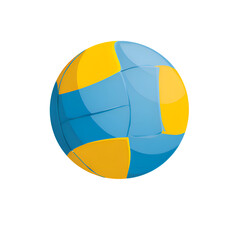 Blue and Yellow Volleyball Ball on Transparent Background