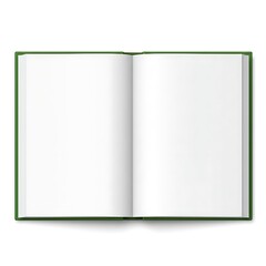 深緑の表紙、開かれた本の静寂