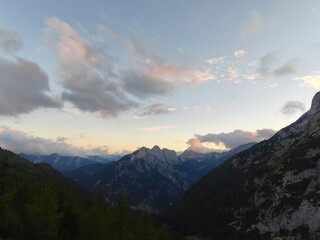sunset in the mountains