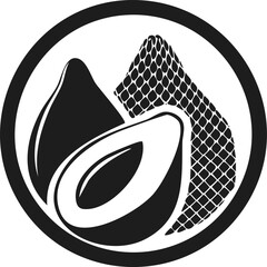 Salak Snake Fruit Vector Logo in Minimalist Black and White, Ideal for Modern Branding and Identity Design
