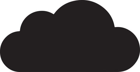  Clouds icon in silhouette white background.