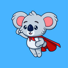 Cute Koala Super Hero Cartoon