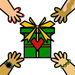 hands holding gift box
