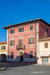 Colorful buildings in the historic center of Vicarello, Livorno, Italy