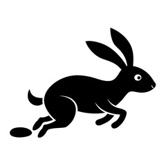 Bunny Escape a simple vector clean black silhouette design white background
