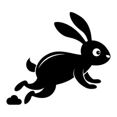 Bunny Escape a simple vector clean black silhouette design white background