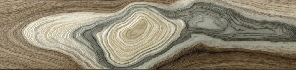 Abstract design with swirling, layered patterns in muted earth tones
