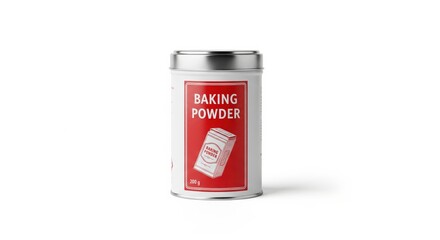 Baking Powder Tin Isolated on White Background