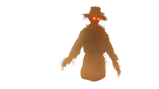 Eerie Scarecrow Figure, isolated on transparent background - Powered by Adobe