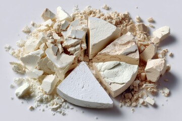 Crushed makeup powder in various shades