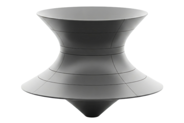 Three-dimensional model of a hyperboloid geometric shape isolated on a transparent background