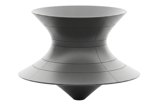 Three-dimensional model of a hyperboloid geometric shape isolated on a transparent background - Powered by Adobe