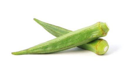 Fresh okra isolated on white background