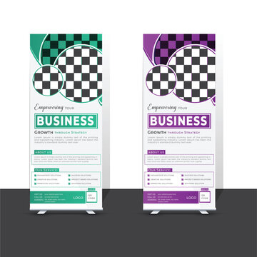 Corporate business roll up banner design. Modern pull up banner template or X banner signage minimal design. Can be used for Business Agency