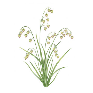 Watercolor Quaking Grass - Delicate Botanical Illustration for Nursery Wall Art, Educational Prints and Commercial Use

