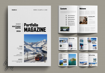 Modern Portfolio Magazine Layout with Minimalist Editorial